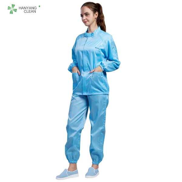 Easy Clean Anti Static Garments Safety Workwear Clothing Conductive Grid Fibre With Hat