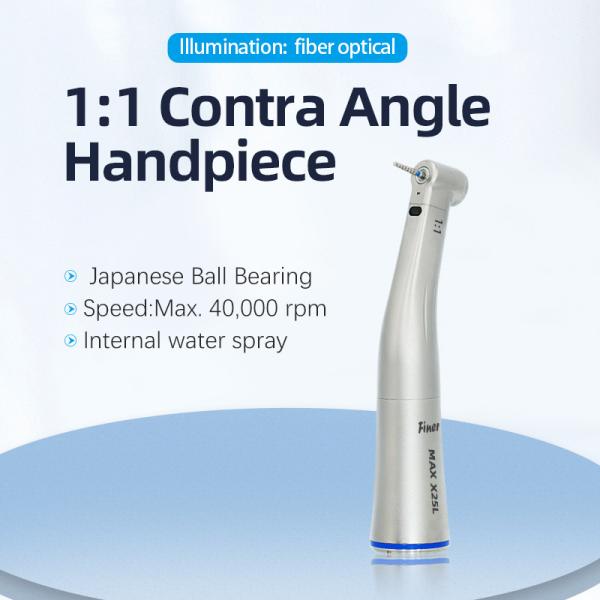 Low Speed Dental Handpiece Fiber Optic Stainless Steel Contra Angle Handpice