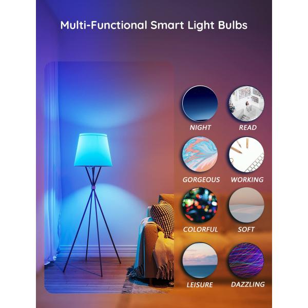 9W A60 LED Tuya Music Wifi Smart Light Bulb APP Controls RGB Bulb Color Change E27 B22 LED Bulb