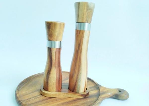 Adjustable Wooden Salt And Pepper Grinders Size  5.5cm X 25cm