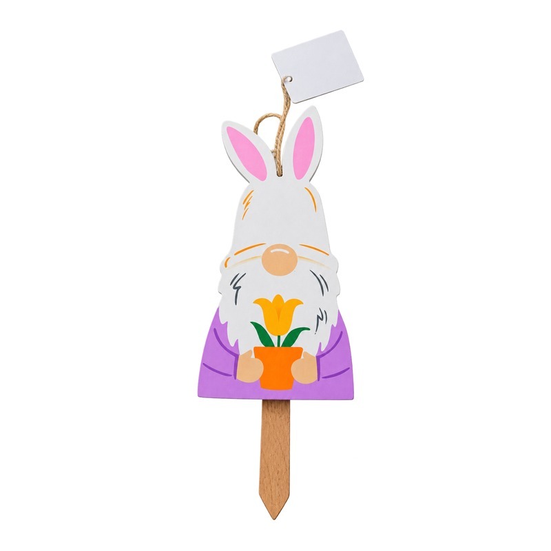 Custom Bunny and Carrot Easter Hanging Stake with OEM/ODM Customization for Seasonal Retail and Mature Craftsmanship