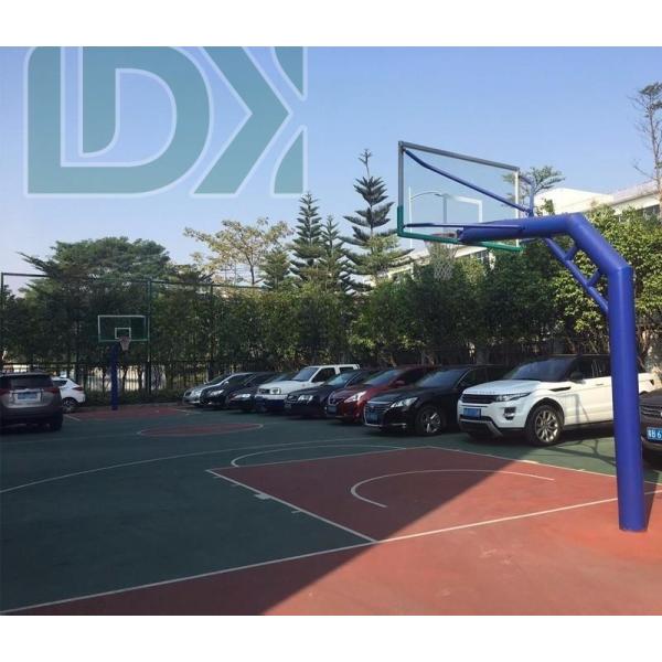 Outdoor Basketball Stand With Tempered Glass Backboard Inground Baketball Hoop