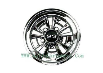 Durable 8 Golf Cart Wheel Covers Easy Installation Deep Dish Shiny Black
