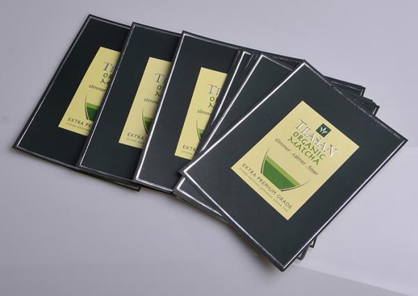 Personalized full color printing adhesive paper silver stamping green tea packaging label sheet