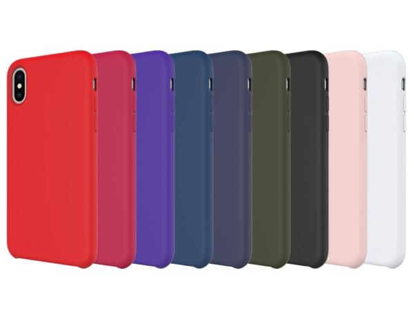 Pink Liquid Silicone Rubber Case Cell Phone Protective Covers For Iphone X Xs 11 Pro Max