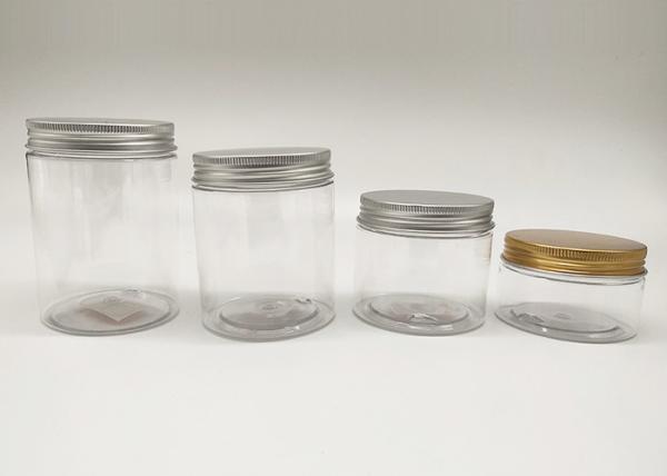68mm 100ml 150ml Transparent Plastic PET Jar With Gold Aluminum Cap