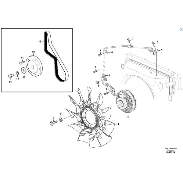 VOE14610190 Embreagem do Ventilador EC180D EC220D Volvo Distribuidor de Peças Sobressalentes Escavadeira