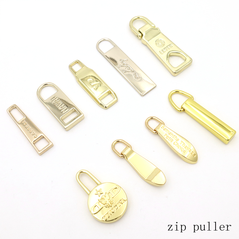 Mirror Finish Metal Zipper Puller 43*14mm Gold Zipper Sliders OEM ODM