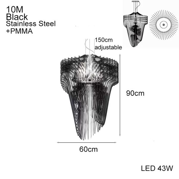 Nordic Modern Streamline Ceiling Pendant Lights Aria XL Pendant（WH-AP-630）