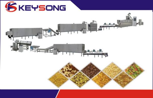 Corn Flakes Food Processing Machinery , Breakfast Cereal Machine