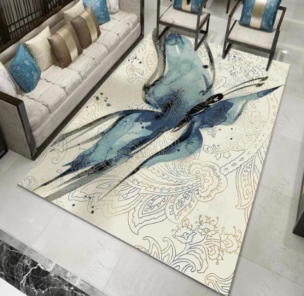 Washable Polyester Fiber Classic Bedroom Floor Carpets Rectangle Living Room Floor Carpets