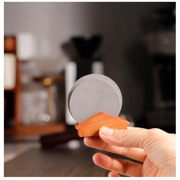 Brown Walnut Silicone Screen for 58mm Espresso Barista Filter Holder in Modern Design