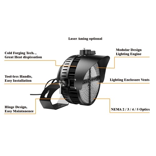 CE Fan Shape High Lumens 450W LED Sports Light