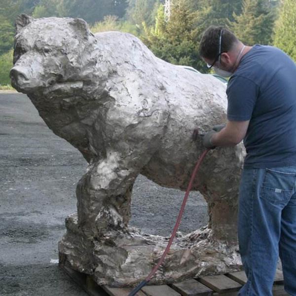 Gnee Garden Outdoor Bronze Polar Bear Sculpture Life Size Customized