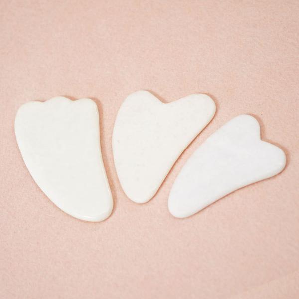 Skin Care Tool Natural White Jade Stone Gua Sha Scraping Board Guasha Face Roller Gift Box Set for Body Muscles Massage