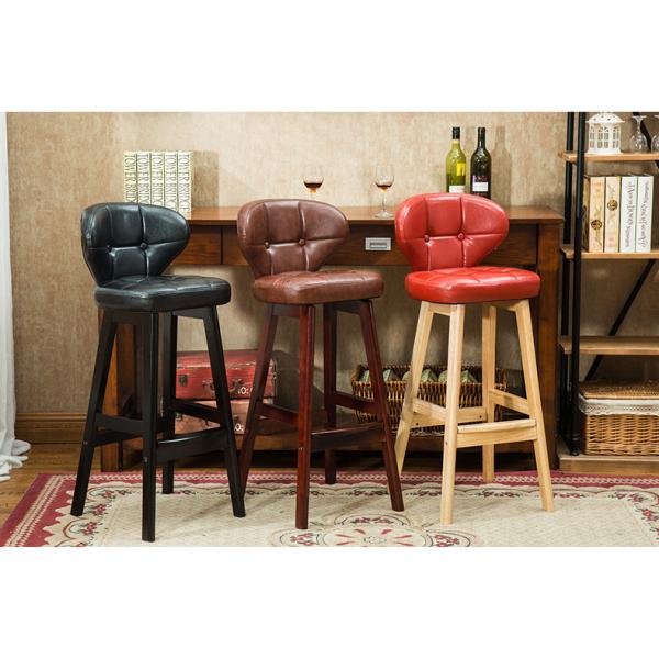Mail packing Y Modern Antique Upholstered Wooden Bar Chair Stools Leather High Chair for Bar Table at Affordable