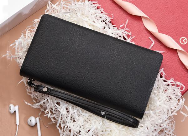 Purse lady Custom logo leather long handbag 2019 stylish simple zipper multi-functional handbag wallet