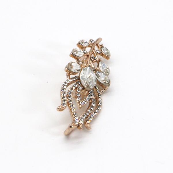 Rose Gold Fashion Brooch Pin Rose Shape For Clothes 6cm Size Copper Material