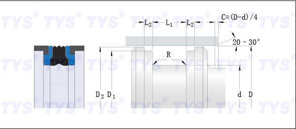 PTFE Hydraulic Cylinder Piston Seal Types 85mm Chemical Resistant