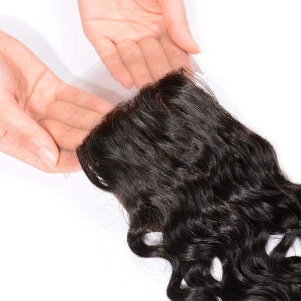 Brazilian 4x4 Silk Base Closure Water Wave Silk Base Lace Frontal Closure