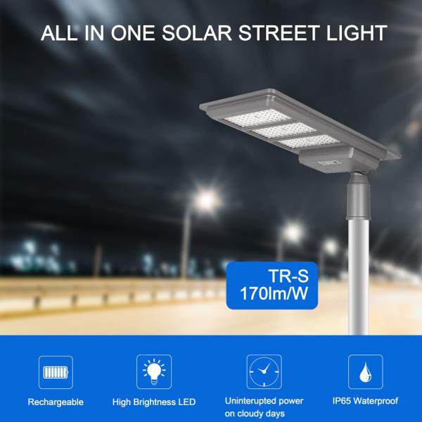 Smd 2835 Beads IP65 All In One Solar LED Street Light 6500K Ra70