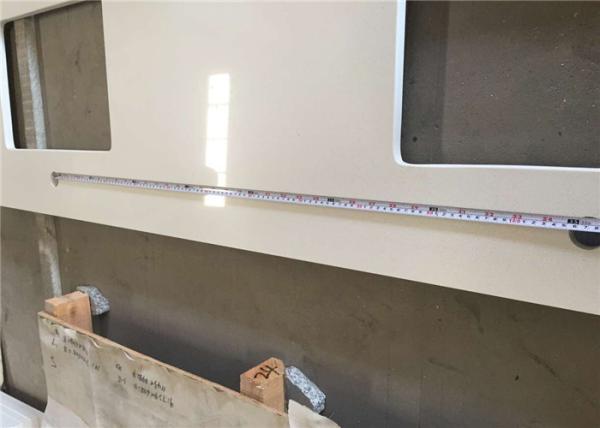 Pure White White Quartz Countertop , Precut Kitchen Countertops For Double Sink Cooking Top