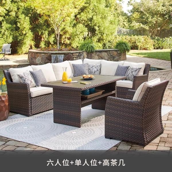 Outdoor Sofa Furniture, Patio Wicker Rattan Garden Set Waterproof And Sunproof Terrace Lounge Chair Nordic-style Garden
