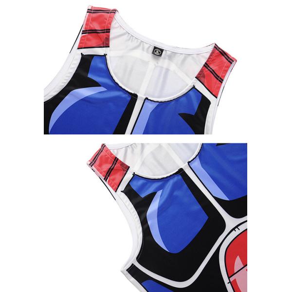 Colorful Cartoon Sleeveless Custom Anime T Shirts Sublimation Printing