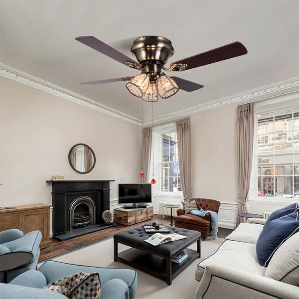 100lm/w 120V 48 Inch Ceiling Fan Light Four Blade Ceiling Fan With Light