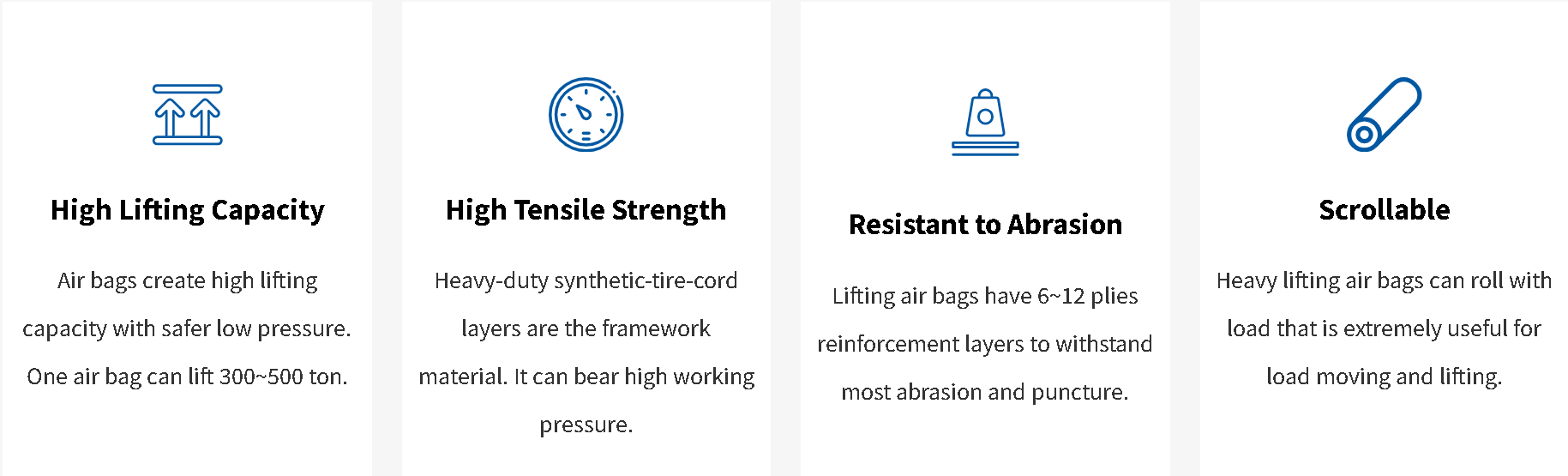 Synthectic Rubber Ship Launching Airbags , Inflatable Boat Lift Air Bags Customized
