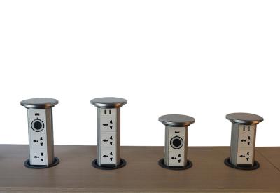 White Pull Up Socket Deskop Kitchen Benchtop Power Outlet CE Certificate