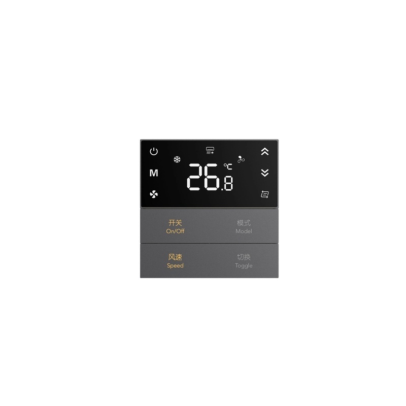 MT22001 ODM KNX Thermostat 4 Backlit Scene Keys AC/Heating/Fresh Air Fan Coil PM2.5 AQI 86 Box
