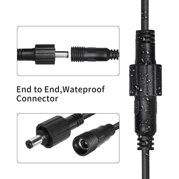 Waterproof Male to Female DC Jack 5.5x2.1mm 5.5x2.5mm 3.5x1.35mm Power Extension Cable for LED Light