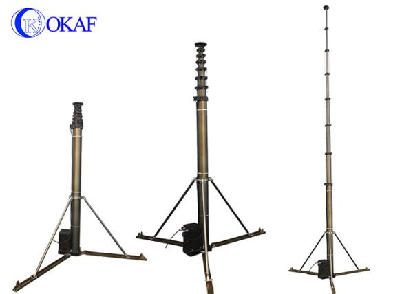Electric Telescopic Mast Pole CCTV Camera 3-18M Vehicle Mounted High Strength