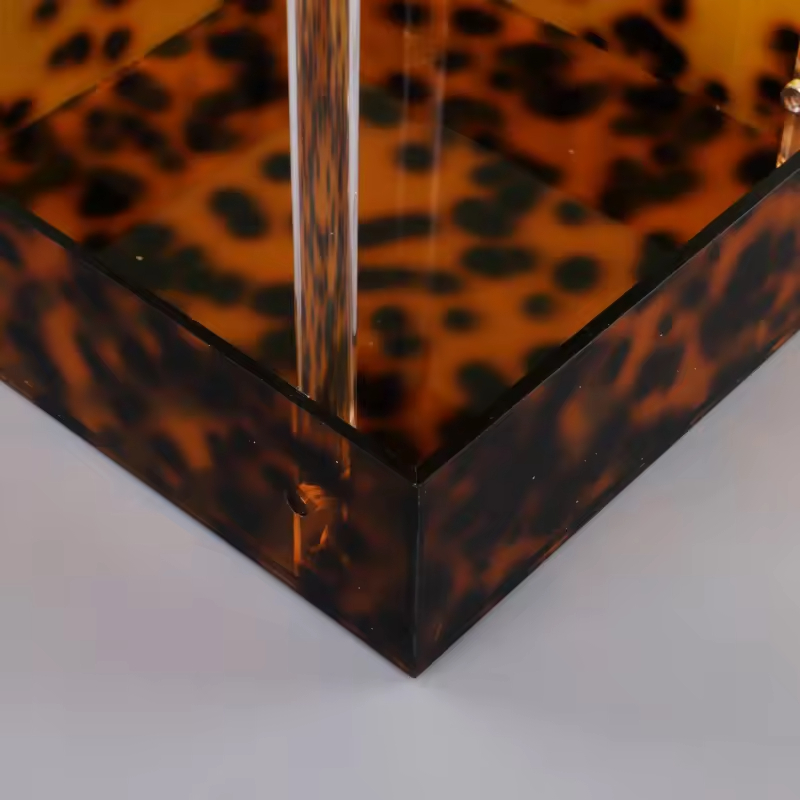 Best Seller Acrylic Double-layer Customizable Leopard Print Snack Rack Storage Rack Shelf for Living Room Office