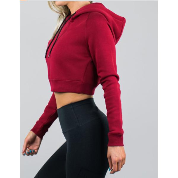 Dark Red Sports Team Hoodies Womens Cropped Hoodie