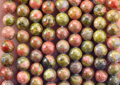 Unakite Round Bead Cristal Natural Pedra Prêmios Diferente Tamanho de contas Filamentos de contas soltos para fazer jóias DIY