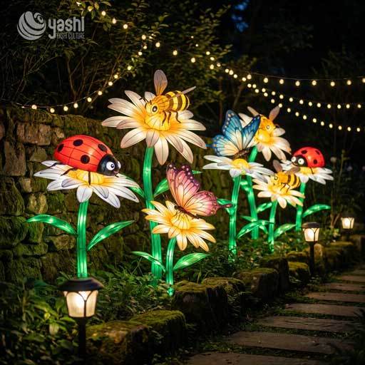 Custom Cartoon Cactus & Succulent Potted LED Lanterns, Large Plant Light Sculptures for Light Festival