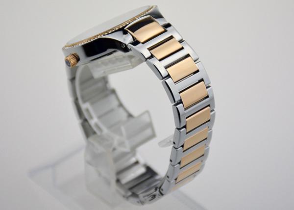 Side Wrapped Band Stainless Steel Ladies Watch Water Resistant IP Two Tone Plating