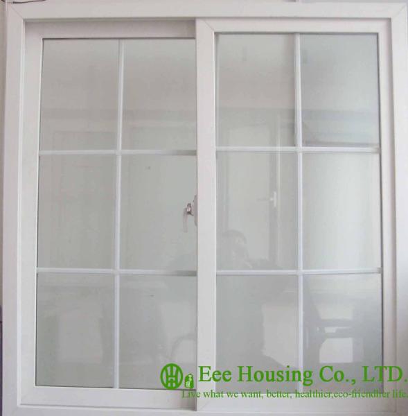 European style Grilled Design UPVC (Vinyl) Sliding Windows, 6mm Clear Tempered Glass