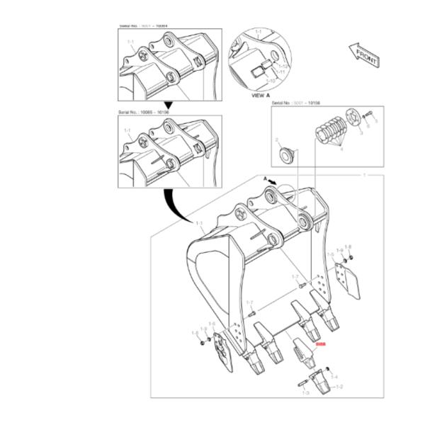 Doosan DX380LC excavator bucket teeth adapter 713-00033