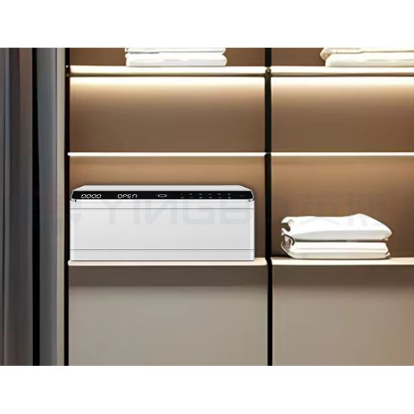 Leather-Covered Small Jewelry Safe Box with Auto Pop-up & Metal Sliding Rail