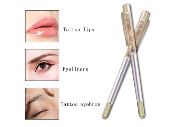 Tatuagem manual lateral Pen With Low Price de Pen Crystal Eyebrow Tattoo Pen Permanent da folha dourada a por atacado