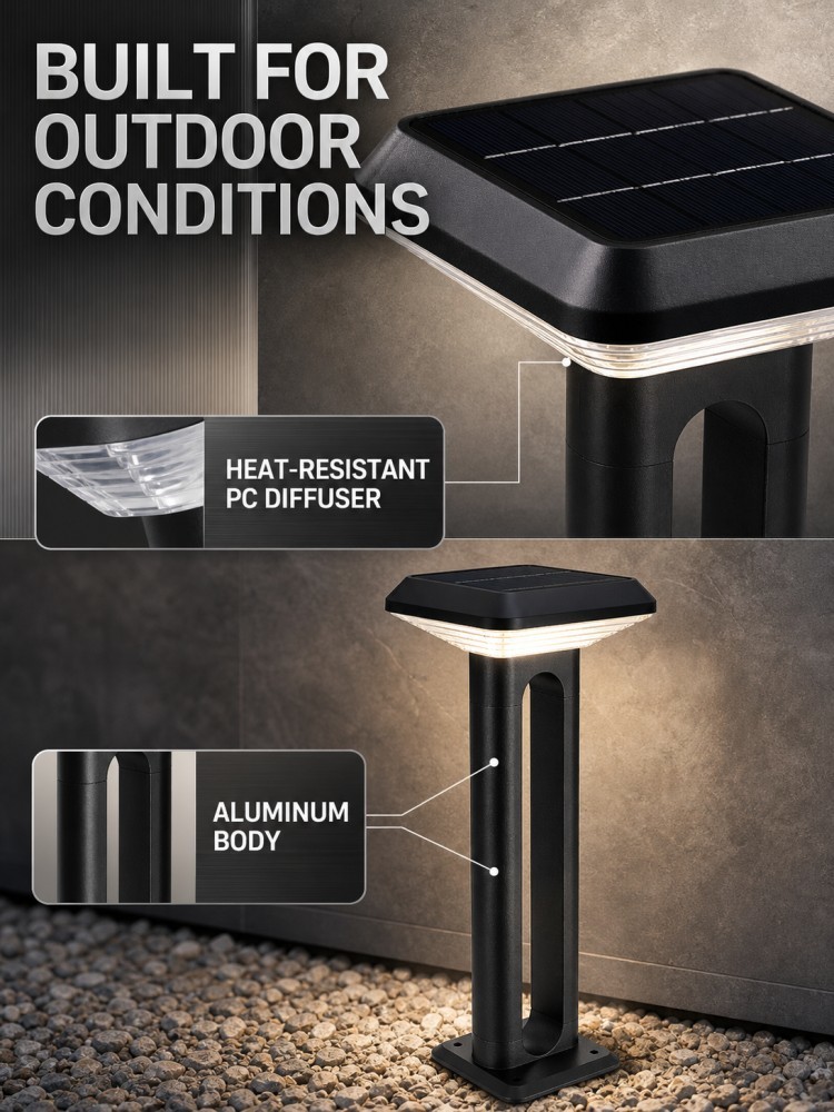 Outdoor Waterproof IP65 Solar Bollard Light LED Garden Lawn Lamp for Yard Walkway Driveway