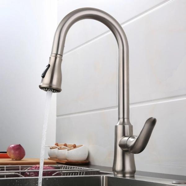 Thick Stainless Steel Kitchen Mixer Tap With Pull Out Spray