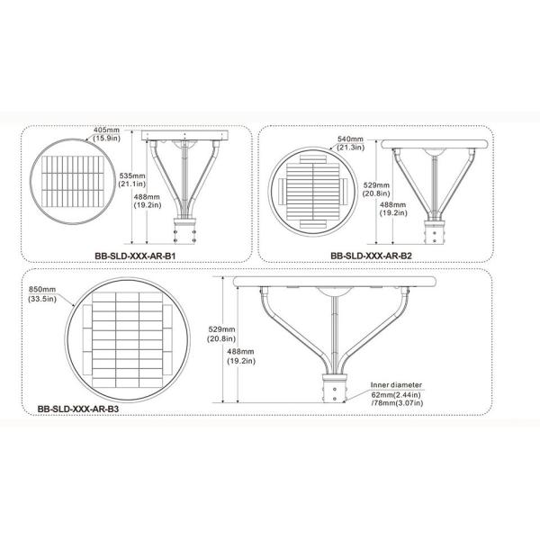 Свет приведенный столба датчика 120LM/W SMD3030 25W PIR солнечный