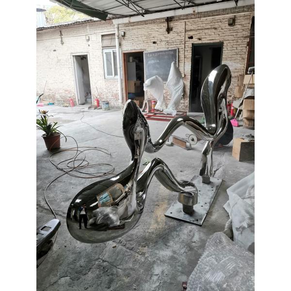 Abstract Metal Animal Yard Sculptures , Pure Handwork Modern Garden Statues
