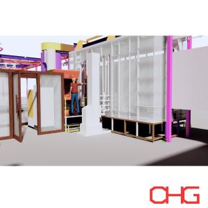 Cabine de peinture humide liquide écologique avec revêtement à pulvérisation automatique / manuel