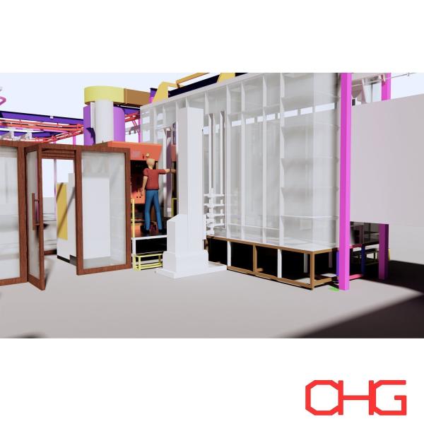 Estancia de pintura húmeda líquida ecológica con recubrimiento automático / manual con aerosol