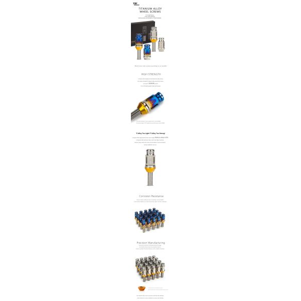 TEI Premium TC4 Titanium Alloy Wheel Screws for All Car